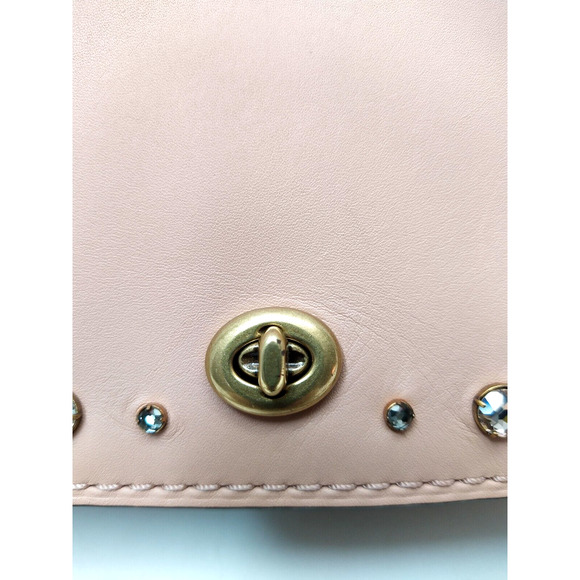 Coach Ladies Dinky Crystal Pink Leather Chain Strap Kisslock Crossbody Bag- NWT - Picture 5 of 13